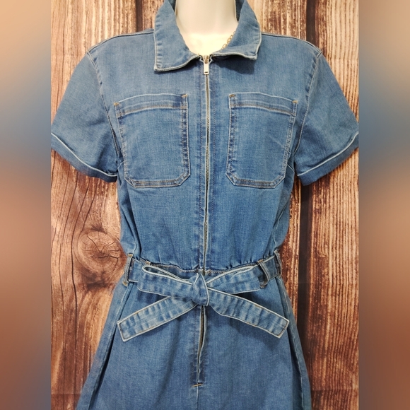 Encore Jean Denim Short Sleeved Romper Size Large! - Picture 5 of 8